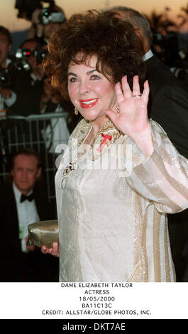 May 18, 2000 - DAME ELIZABETH TAYLOR.ACTRESS.18/05/2000.BA11C13C.CREDIT:(Credit Image: © Globe Photos/ZUMAPRESS.com) Stock Photo