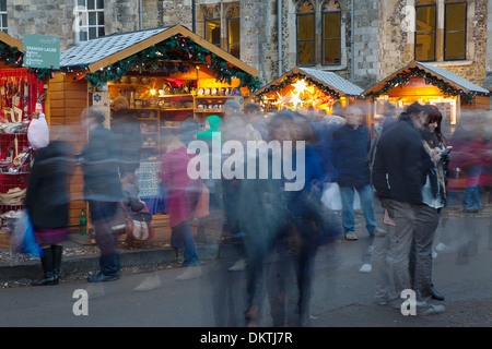 England, Hampshire, Winchester, Christmas market in the grounds of the Cathedral. Stock Photo