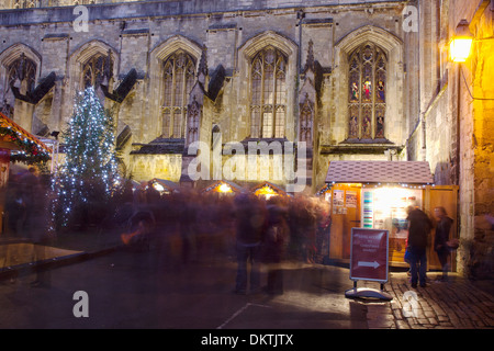 England, Hampshire, Winchester, Christmas market in the grounds of the Cathedral. Stock Photo