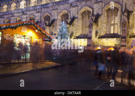 England, Hampshire, Winchester, Christmas market in the grounds of the Cathedral. Stock Photo