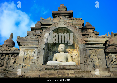 Mahayana Buddhist Temple (8th century), Borobudur, near Magelang, Central Java, Indonesia Stock Photo