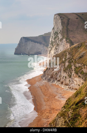 View from Durdle Door, part of the Jurassic Coastline, Dorset, England. Stock Photo