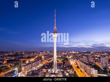 Cityscape of Berlin, Germany at Alexanderplatz. Stock Photo