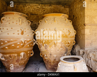 Giant amphoras at Knossos palace, Greece Stock Photo