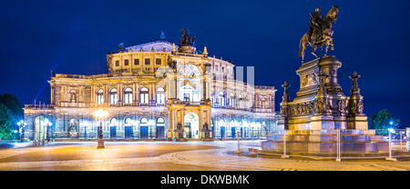 Dresden, Germany at Theaterplatz Stock Photo