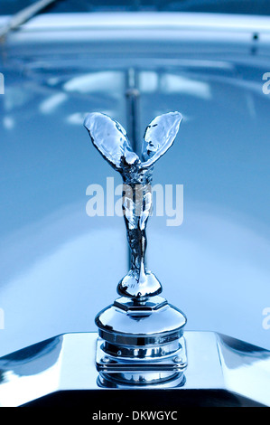 Vintage 1939 Rolls Royce Car hood ornament close up Stock Photo