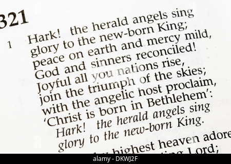 Christmas carol  - 'Hark! The Herald Angels Sing' Stock Photo