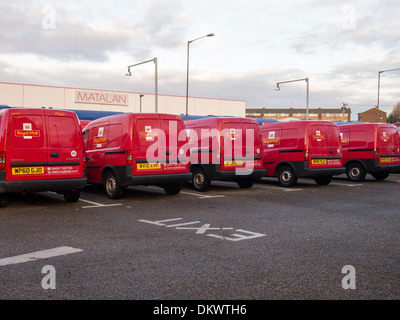 Royal Mail delivery vans parked in a depot Stock Photo