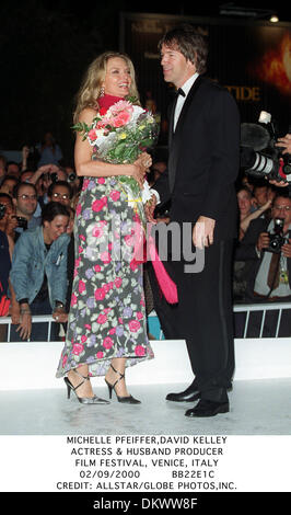 Sept. 2, 2000 - FILM FESTIVAL, VENICE, ITALY - MICHELLE PFEIFFER,DAVID KELLEY.ACTRESS & HUSBAND PRODUCER.FILM FESTIVAL, VENICE, ITALY.02/09/2000.BB22E1C.CREDIT:(Credit Image: © Globe Photos/ZUMAPRESS.com) Stock Photo