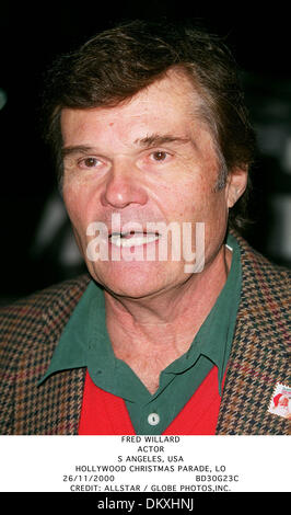 Nov. 26, 2000 - HOLLYWOOD CHRISTMAS PARADE, LO - FRED WILLARD.ACTOR.S ANGELES, USA.HOLLYWOOD CHRISTMAS PARADE, LO.26/11/2000.BD30G23C.CREDIT:(Credit Image: © Globe Photos/ZUMAPRESS.com) Stock Photo