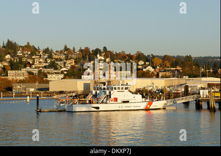 U.S. Coast Guard vessel docked in Fairhaven in Bellingham, Washington, USA Stock Photo