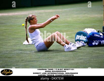 June 17, 1997 - London, ENGLAND - 17/06/97 ANNA KOURNIKOVA ATTENDS '' THE DIRECT LINE INTERNATIONAL INSURANCE LADIES TENNIS CHAMPIONSHIPS ''.GLAMFITNESS(Credit Image: © Globe Photos/ZUMAPRESS.com) Stock Photo