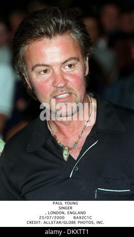 July 25, 2000 -  LONDON, ENGLAND - PAUL YOUNG.SINGER., LONDON, ENGLAND.25/07/2000.BA92C1C.CREDIT:(Credit Image: © Globe Photos/ZUMAPRESS.com) Stock Photo