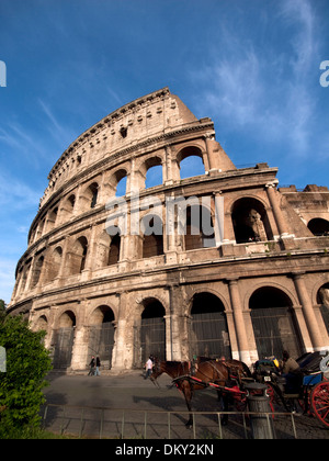 ROME-MAY 3: The Colosseum on May 3, 2010 in Rome, Italy. The Colosseum is an elliptical amphitheatre in the centre of the city Stock Photo