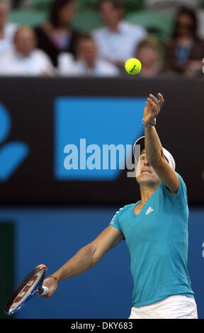 Jan 20, 2010 - Melbourne, Victoria, Australia - JUSTINE HENIN (BEL) defeated  Elena Dementieva 7-5, 7-6 during round one action at the Australian Open 2010. (Credit Image: © MM Images/ZUMA Press) Stock Photo