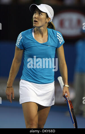 Jan 20, 2010 - Melbourne, Victoria, Australia - JUSTINE HENIN (BEL) defeated  Elena Dementieva 7-5, 7-6 during round one action at the Australian Open 2010. (Credit Image: © MM Images/ZUMA Press) Stock Photo