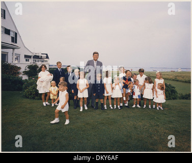 Hyannisport Weekend- President Kennedy with children 194265 Stock Photo