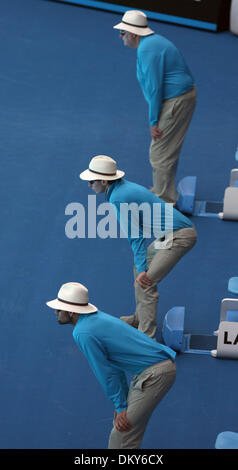 Jan 21, 2010 - Melbourne, Victoria, Australia - Line judges during the Novak Djokovic (SRB) vs  Marco Chiudinelli (SUI) match during round two action at the Australian Open 2010.  (Credit Image: © MM Images/ZUMA Press) Stock Photo