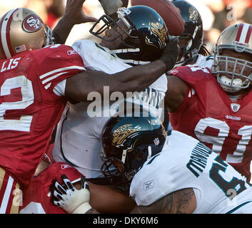 San Francisco, California, USA. 19th Nov, 2012. San Francisco 49ers inside  linebacker Patrick Willis (52) happy about game outcome on Monday at  Candlestick Park in San Francisco, CA. The 49ers beat the