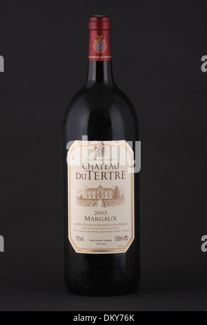 A bottle of French red wine Chateau du Tertre, Grand Cru Classe 2003 Margaux Bordeaux Stock Photo