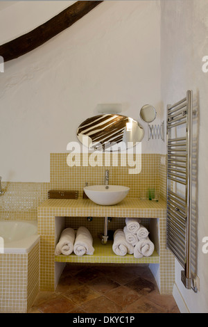 Almohalla 51, Archidona, Spain. Architect: none, 2013. Bathroom detail. Stock Photo