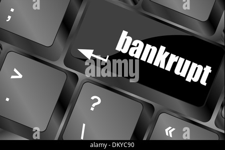 A keyboard with key reading bankrupt, business concept Stock Photo