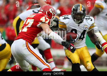 22 November 2009: Steelers defensive back William dropping into