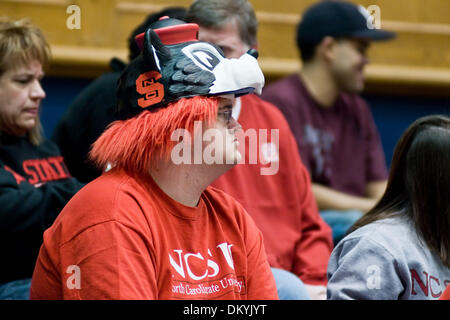 Feb. 11, 2010 - Durham, North Carolina, U.S - 11 February 2009: NC State fan is ready for the game..Duke gets a win over NC State 70- 39 at Cameron indoor stadium, Durham NC..Mandatory Credit: Mark Abbott / Southcreek Global (Credit Image: © Mark Abbott/Southcreek Global/ZUMApress.com) Stock Photo