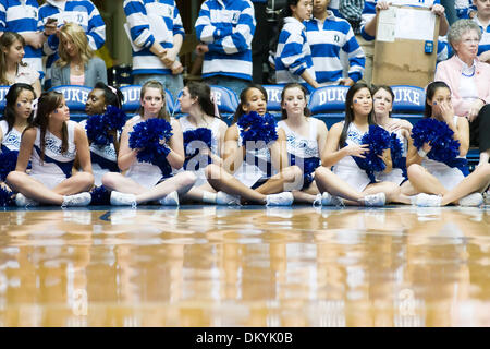 Feb. 11, 2010 - Durham, North Carolina, U.S - 11 February 2009: Duke Cheerleaders..Duke gets a win over NC State 70- 39 at Cameron indoor stadium, Durham NC..Mandatory Credit: Mark Abbott / Southcreek Global (Credit Image: © Mark Abbott/Southcreek Global/ZUMApress.com) Stock Photo