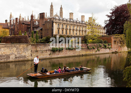 Groups of people punt down the River Cam in Cambridge, past Kings College today, Thursday in the spring sunshine, May 16 2013.