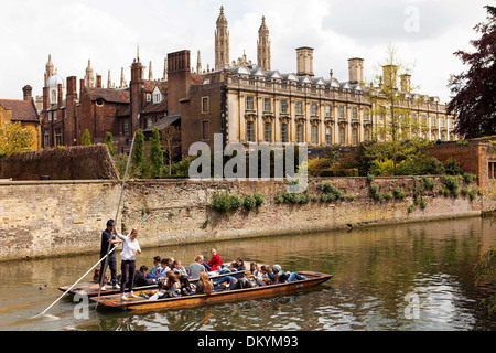 Groups of people punt down the River Cam in Cambridge, past Kings College today, Thursday in the spring sunshine, May 16 2013.