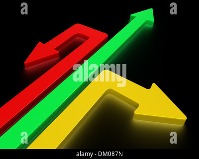 Arrows in three directions Stock Photo