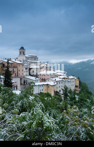 Abeto in the snow in late May, Valnerina, Umbria, Italy Stock Photo