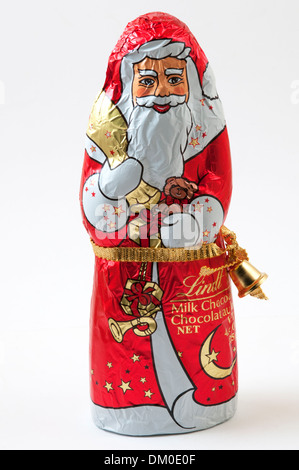 A Lindt milk chocolate Santa Claus. Stock Photo