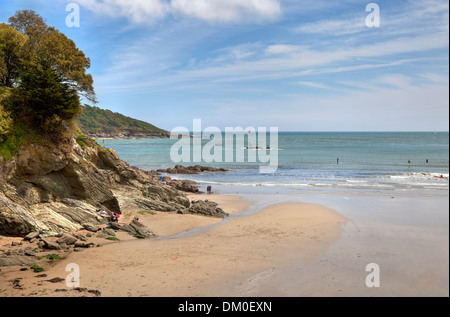 North Sands in sunshine, Salcombe, Devon, England. Stock Photo