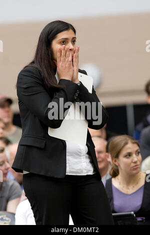 Nov. 21, 2009 - West Point, New York, U.S - 21 November 2009:  Army's Alma Kovaci during game action at the Patriot League Volleyball CHampionship Semi-Finals at Gillis Field House in West Point, NY.  The Army Black Knights defeated Lehigh 3-0, while the American University Eagles defeated the Colgate Raiders3-0.  Mandatory Photo Credit:  Alex Cena / Southcreek Global (Credit Image Stock Photo