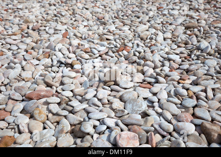 Pebbles on Elberry Cove beach, Devon, England. Stock Photo