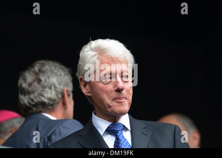 Soweto, South Africa. 10th Dec, 2013. Former United States President Bill Clinton during the official memorial service for former South African President Nelson Mandela at the FNB Stadium on December 10, 2013 in Soweto, South Africa. Over 60 heads of state have travelled to South Africa to attend a week of events commemorating the life of former South African President Nelson Mandela. Mr Mandela passed away on the evening of December 5, 2013 at his home in Houghton at the age of 95. Credit:  Gallo images/Alamy Live News Stock Photo