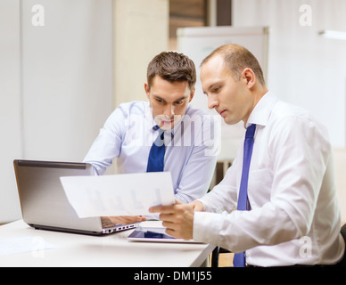 two businessmen having discussion in office Stock Photo