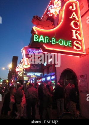 Exterior of Honky Tonk bar named Jack's Bar-B-Que, Nashville TN Stock Photo