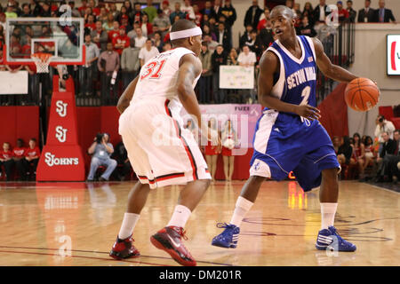 Seton Hall guard Keon Lawrence #2 and St. John's guard Malik Stith #31 during game action in the first half. St Johns trails Seton Hall 29-22 in the game  held at Carnescca Arena, Jamaica, New York. (Credit Image: © Anthony Gruppuso/Southcreek Global/ZUMApress.com) Stock Photo