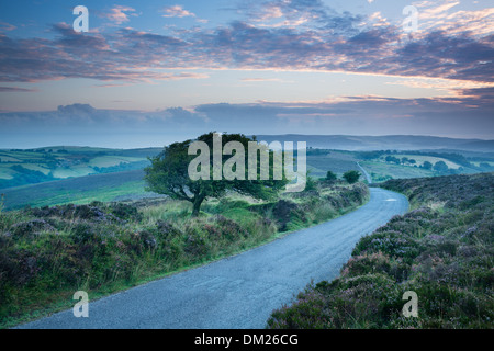 the road over Stoke Pero Common, Dunkery Hill, Exmoor National Park, Somerset, England, UK