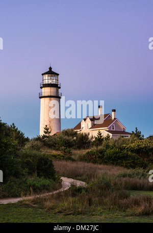 Rustic, weathered lighthouse, Highland Light, Truro, Cape Cod, Massachusetts, USA Stock Photo