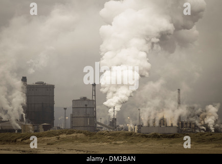 View from beach of Steelworks at Redcar on the north east coast of England, UK Stock Photo