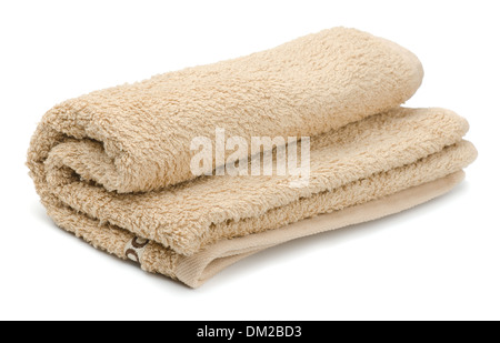 Rolled beige bath terry towels Stock Photo
