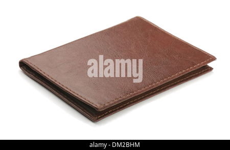 Old brown leather cover isolated on white Stock Photo
