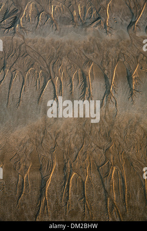 patterns in the sand on Ngapali beach at dusk, Rakhine, Myanmar (Burma) Stock Photo