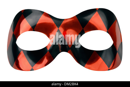 Red and black carnival mask isolated on white Stock Photo