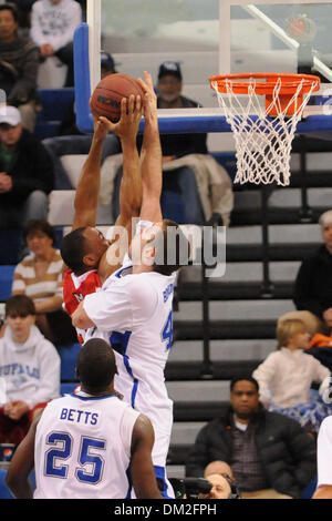 Buffalo Bulls forward Max Boudreau (right) posts up against Miami (Ohio ...