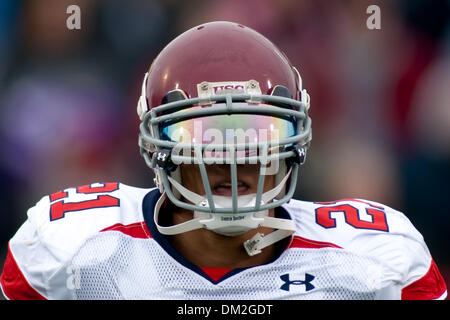 Under Armour Senior Bowl; USC wide defensive back Taylor Mays runs onto ...